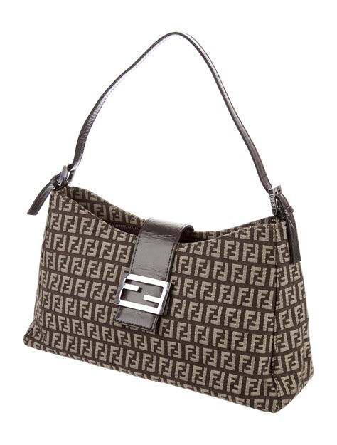 fendi zucchino fabric tote|fendi zucchino shoulder bag.